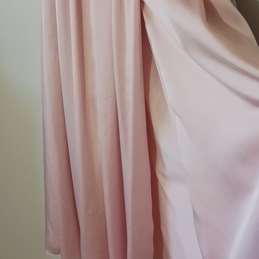 White By Vera Wang Blush Pink Full Length Bridesmaid Special Event Gown, Size 0 - Picture 5 of 13